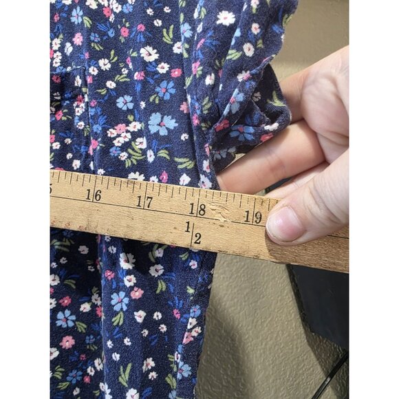 Lauren Ralph Lauren Blue Floral Print Pajama Set Women's Size Small Short Sleeve - Picture 7 of 9